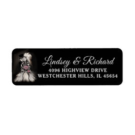 Bride Groom Skeletons Small Bröllop Address Label Returadress Etikett