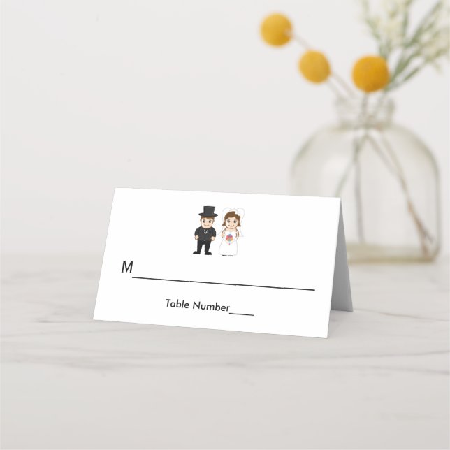 Bride & Groom - Skortkort Placeringskort (Framsida)