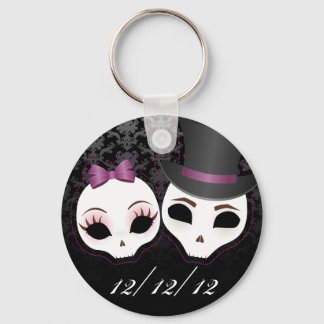 Bride & Groom Skullie (Violet) Nyckelring