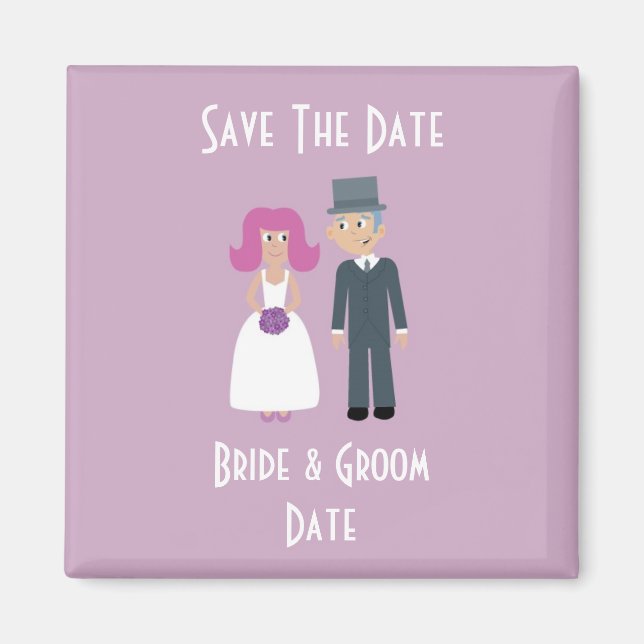 Bride & Groom Spara datum magneter (Framsidan)