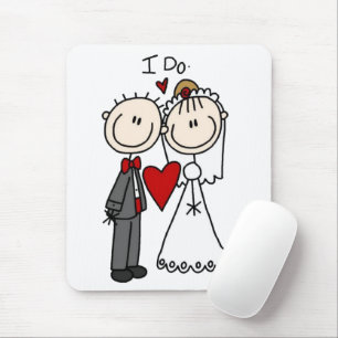 Bride & Groom Stick figurer Bröllop I Do Musmatta