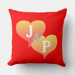 Bride Groom Sunset Hearts Red Reversible Pillow Kudde
