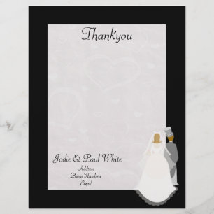 Bride & Groom - Svart - Tack Letterhead Brevhuvud