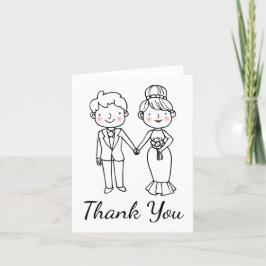 Bride Groom Tecknad Vintage bröllop Tack