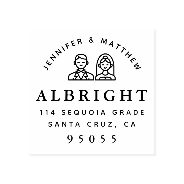 Bride & Groom the future Mr & Mrs Returadress Stämpel (Tryck)