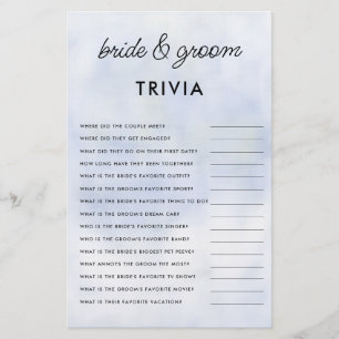 Bride Groom Trivia Cloud 9-Möhippans Elegant Flygblad