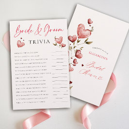 Bride Groom Trivia Valentine Bridal Shower Elegant Flygblad