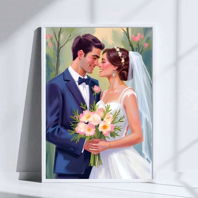 Bride & Groom | Wedding Newlyweds Watercolor Poster (Skapare uppladdad)