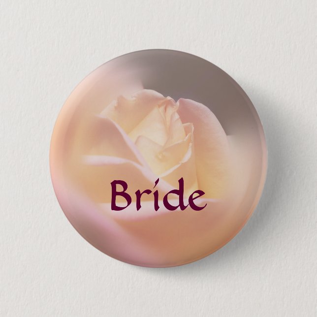 Bride Gul ros Flower Button Knapp (Framsida)