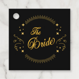 Bride Guld Black Bröllop Elegant Classic Gåvor Etiketter