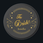 Bride Guld Black Bröllop och Anpassningsbarna för  Magnet<br><div class="desc">Bride Guld Black Bröllop och Anpassningsbar Magnet på årsdagen är underbart för Bride att använda med sina tillbehör,  décor eller ge som favoriter. Anpassa den.</div>