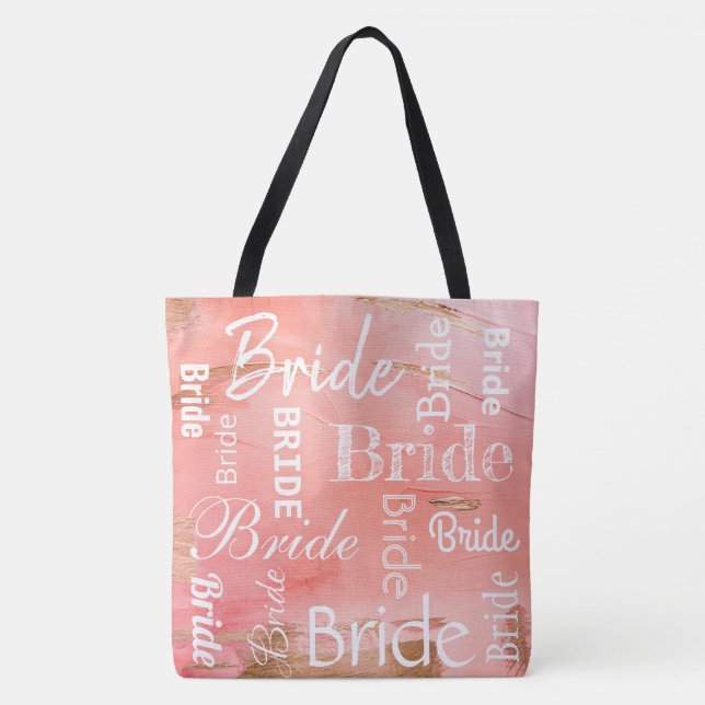Bride Guld Melon Script Modern Bröllop Tygkasse (Framsida)