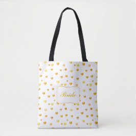 Bride Guld Polka dots Tote Bag Tygkasse