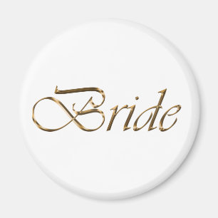 Bride, guld-skript Bachelorette Party Magnet