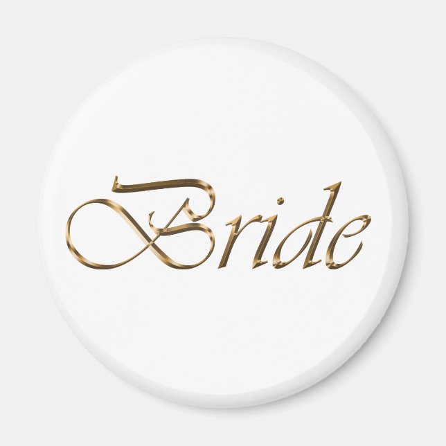 Bride, guld-skript Bachelorette Party Magnet (Framsidan)