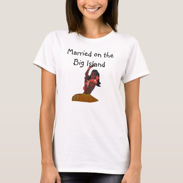 Bride Hawaiian Bröllop Big Island of Hawaii Tee Shirt (Framsida)