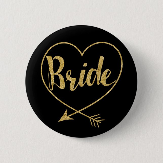 Bride | Heart Golden and Black Knapp (Framsida)