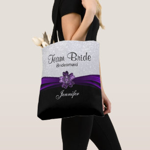Bride i Black, White and Lila Team Tygkasse