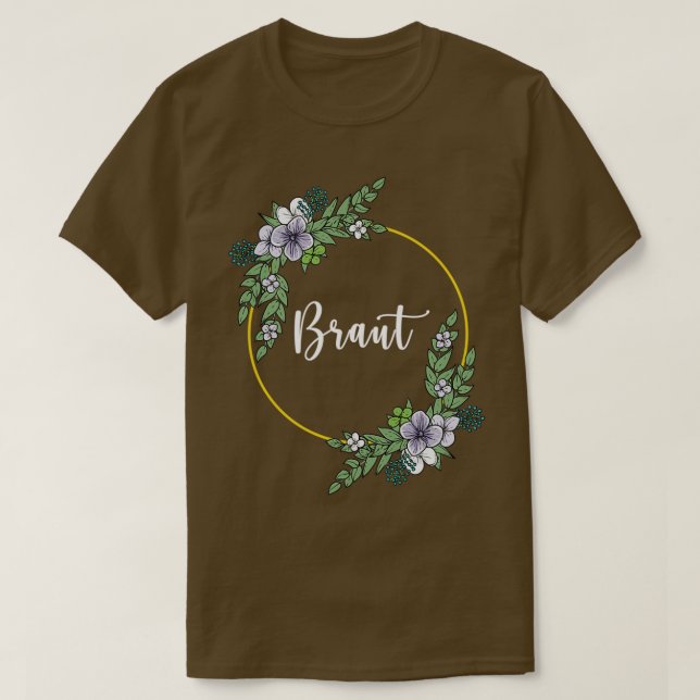 Bride I blommigt Utandning bröllop boho stil eucal T Shirt (Design framsida)