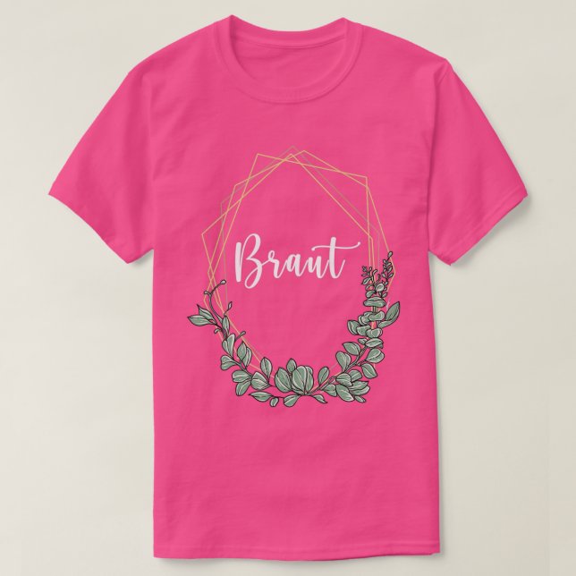 Bride I blommigt Utandning bröllop boho stil eucal T Shirt (Design framsida)