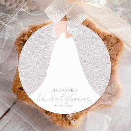 Bride i Bröllop Dress Möhippa Runt Klistermärke