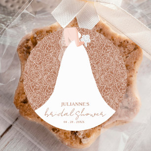 Bride i Bröllop Dress Terracotta Möhippa Runt Klistermärke