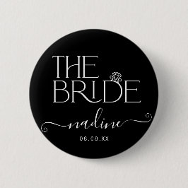 Bride I Do Crew Custom Name Bröllop Ring Knapp