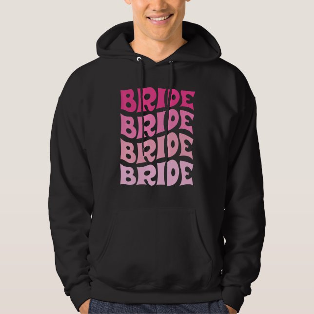 Bride I Do Crew Retro Bachelorette Party Bride Bri Hoodie (Framsida)
