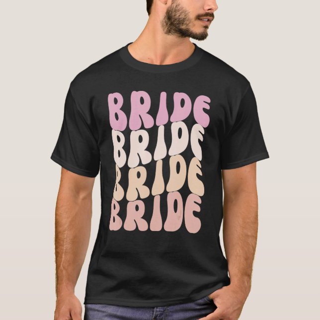 Bride I Do Crew Retro Bachelorette Party Bride Bri T Shirt (Framsida)
