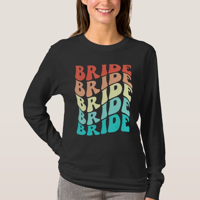 Bride I Do Crew Retro Bachelorette Party Bridesmai T Shirt (Framsida)
