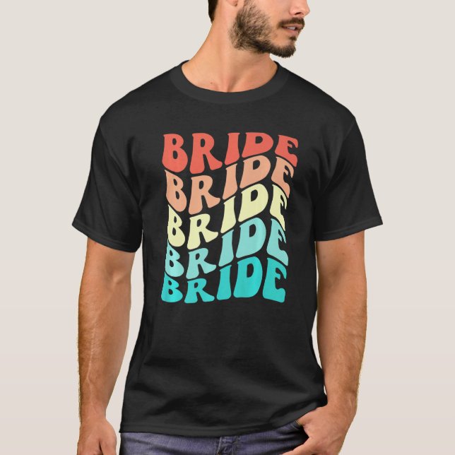 Bride I Do Crew Retro Bachelorette Party Bridesmai T Shirt (Framsida)