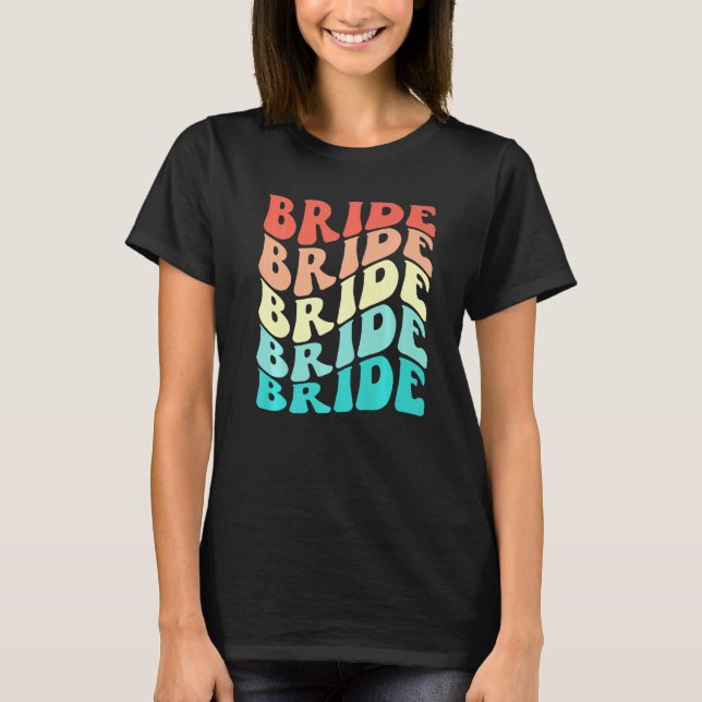 Bride I Do Crew Retro Bachelorette Party Bridesmai T Shirt (Framsida)