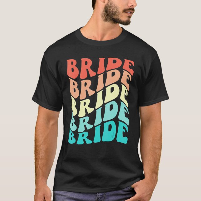 Bride I Do Crew Retro Bachelorette Party Bridesmai T Shirt (Framsida)