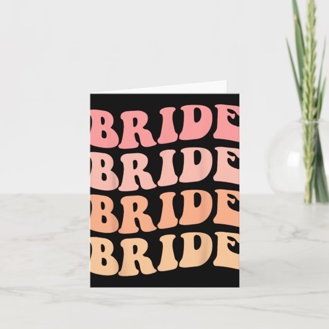 Bride I Do Crew Retro Bröllop Bride Bachelorette P Kort (Framsida)