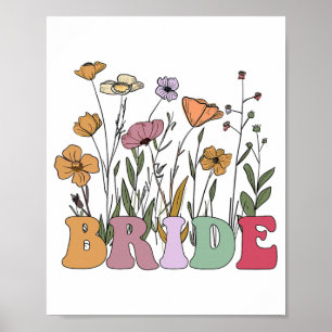 Bride I Do Crew Retro Groovy Bachelorette Party 1 Poster