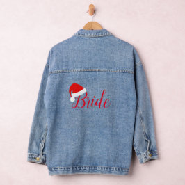 Bride i Red Santa Hat Denim Jacka