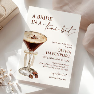 Bride in a Tini Bit Espresso Martini Möhippa Inbjudningar
