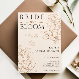 Bride in Bloom Tan Brown Möhippa Inbjudningar