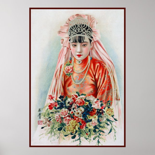 Bride in Chinese Red Shanghai Yuefenpai Poster (Framsidan)