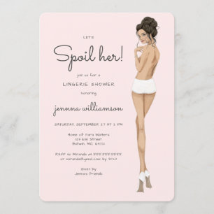 Bride in Underwear Snöre Lingerie Möhippa Inbjudningar