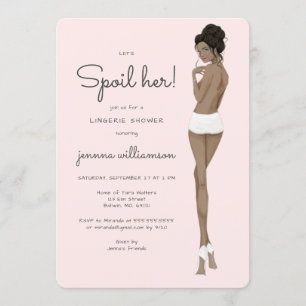Bride in Underwear Snöre Lingerie Möhippa Inbjudningar