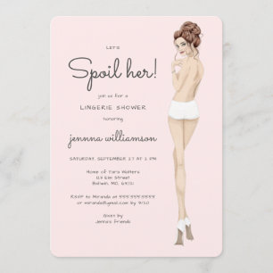 Bride in Underwear Snöre Lingerie Möhippa Inbjudningar