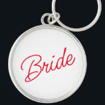 Bride Keychain Rund Silverfärgad Nyckelring<br><div class="desc">Bride Keychain.</div>