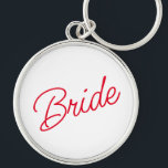 Bride Keychain Rund Silverfärgad Nyckelring<br><div class="desc">Bride Keychain.</div>