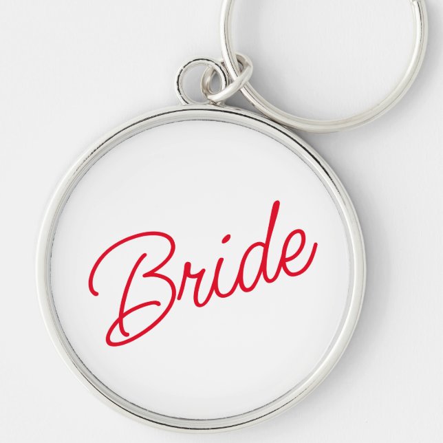 Bride Keychain Rund Silverfärgad Nyckelring (Framsidan)