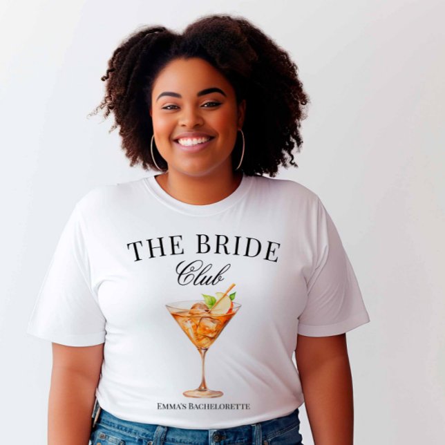 Bride Klubb Apple Martini Cocktail Social Klubb T Shirt (The Bride Apple Martini TShirt with Black Text)