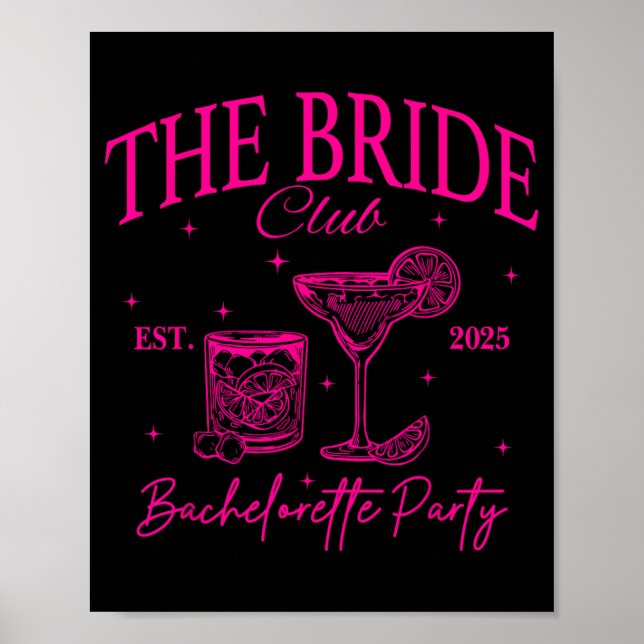 Bride Klubb Bach Klubb Matching Bachelorette Party Poster (Framsidan)