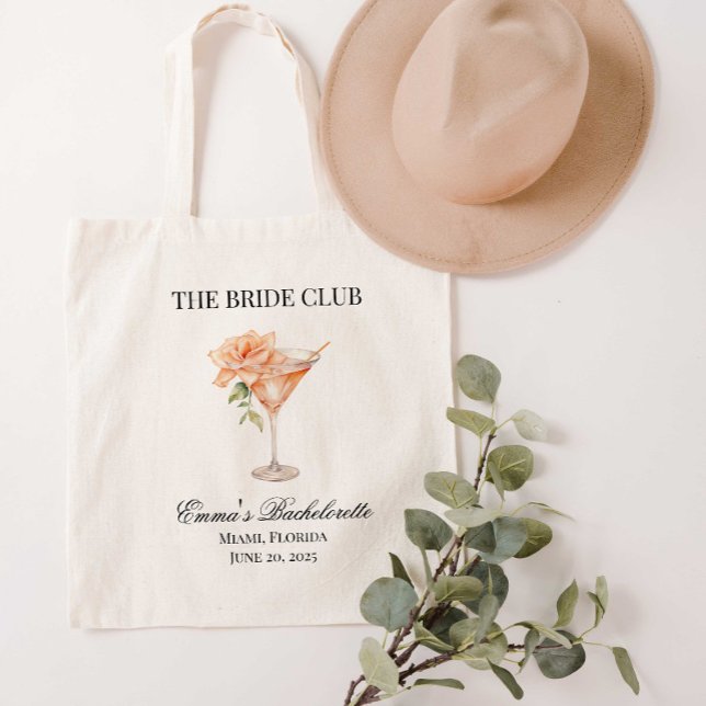 Bride Klubb  Cocktail Canvas Tygkasse (The Bride Club Canvas Tote.
Customize the front and/or the back.)