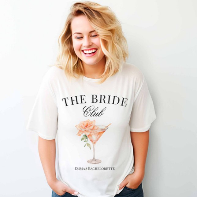 Bride Klubb  Cocktail T Shirt (Blush Cocktail Bride Tshirt)