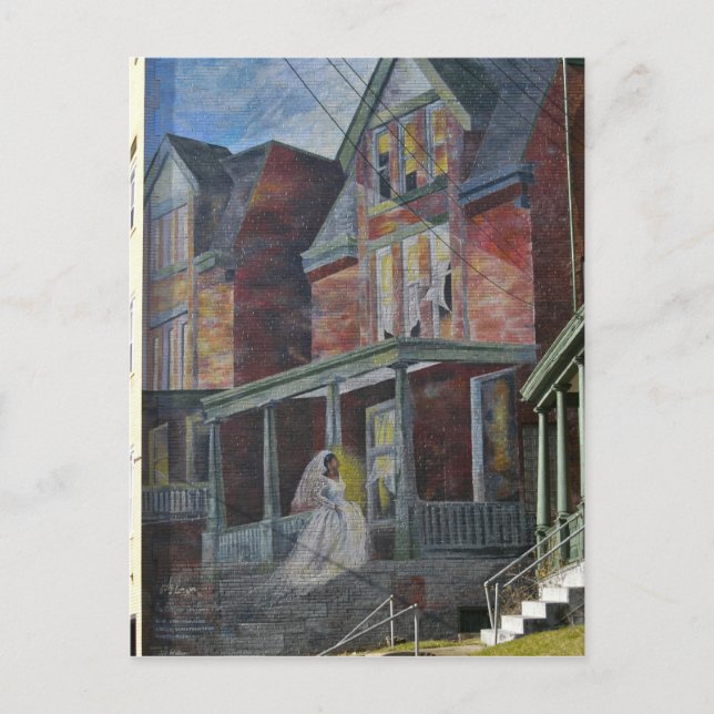 Bride kom in i hennes "hus". vykort (Framsida)